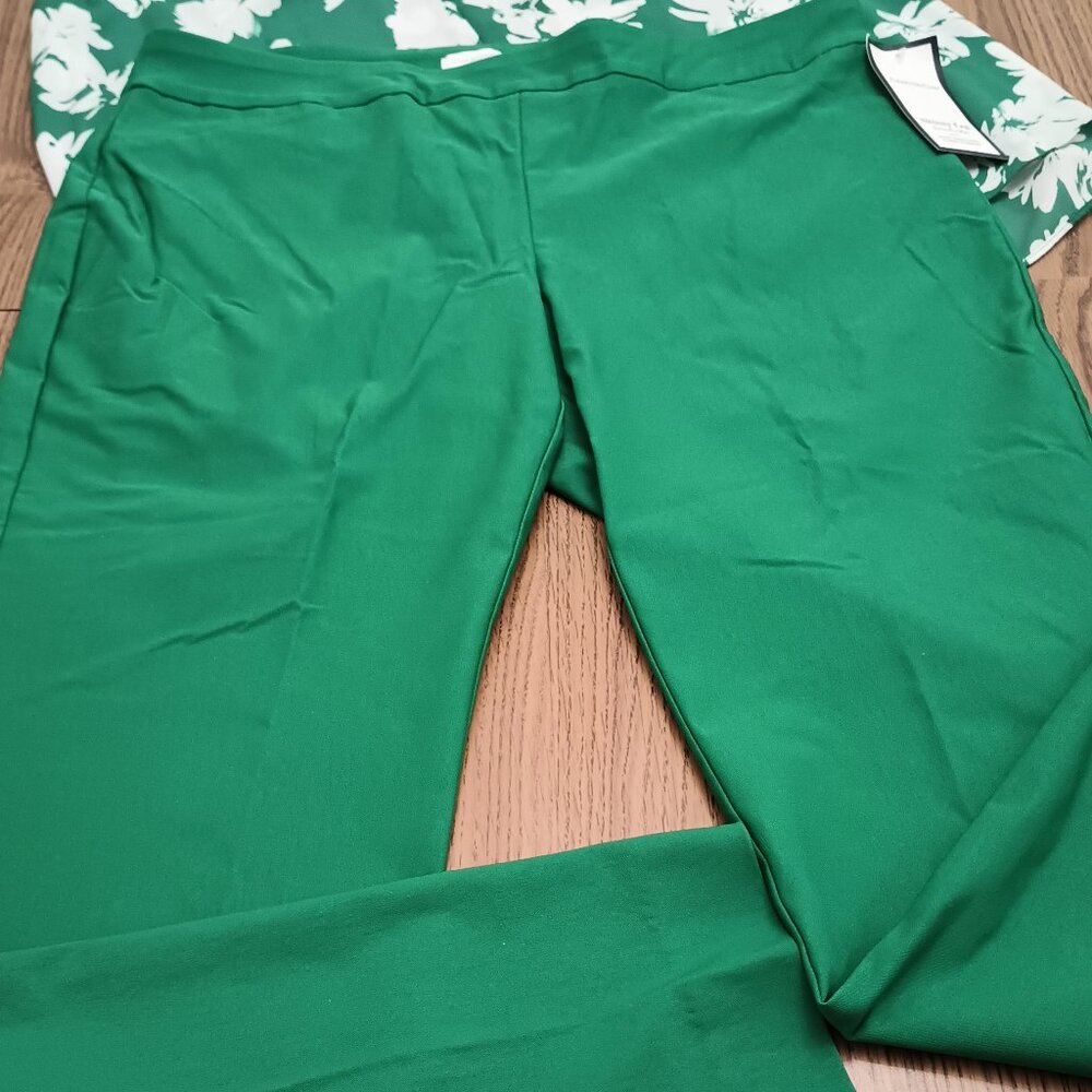 Charter Club Size 16 Green Skinny Leg Pull-on Pants (NWT)